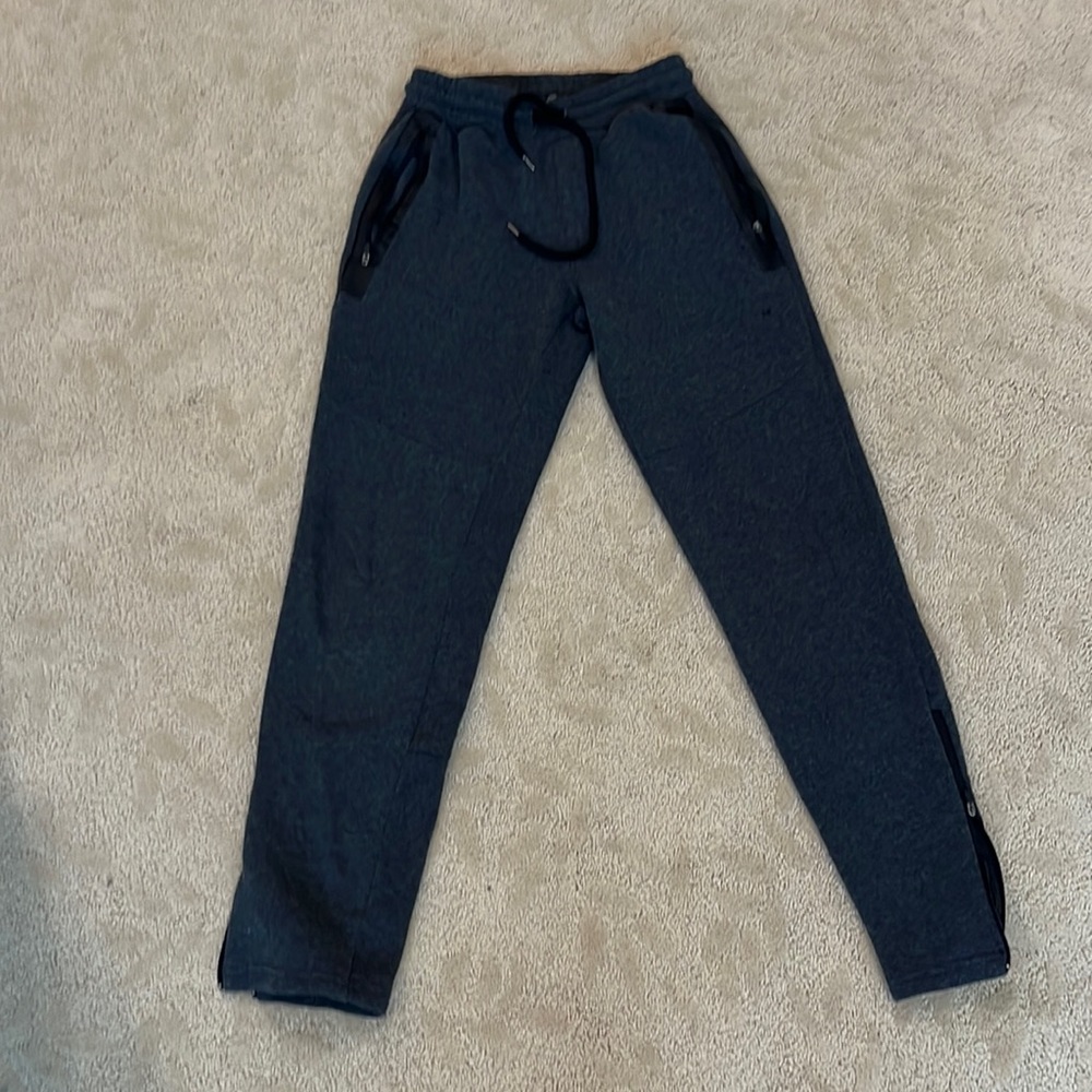 RBX Mens Small dark grey jogger sweatpants zip up flare comfy loungewear